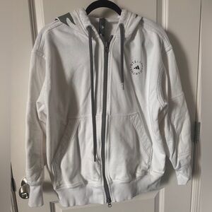 NWOT-Adidas Stella McCartney White Hoodie with Gray Accents Size Medium